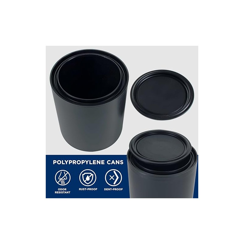 Master Elite 1 Quart Empty Plastic Paint Can Bucket, Pack