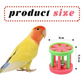 XNFUOE 2pcs Feeding Toy Colorful Bird Bell Toy Pet Cage Hanging Toy Parrot Chew Toy for Parrot Conure Cockatiel Lovebird Parrotlet
