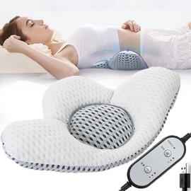 Almohada Lumbar para Dormir,Almohada Lumbar de Masaje eléctrico.Memory Foam para Aliviar el Dolor de Espalda,cojin para Silla y Respaldo de Oficina Adecuado para Camas, sofás, Asientos de Coche.