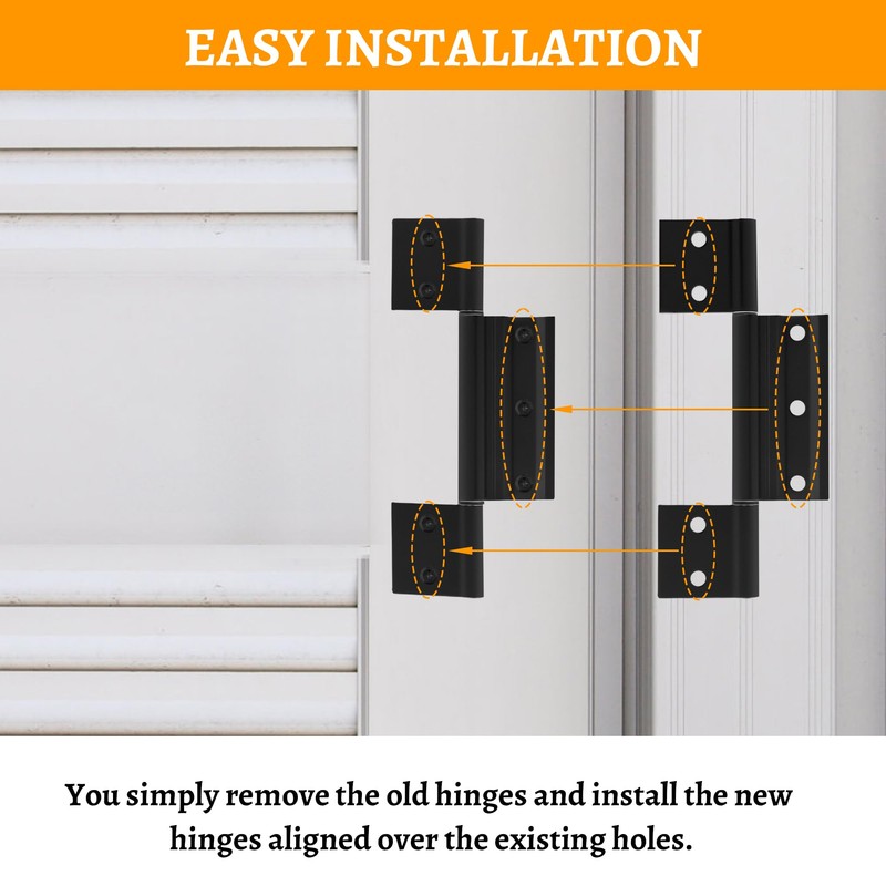 Aocies Screen Door Hinges, Aluminum Matte Black Storm Door Hinge