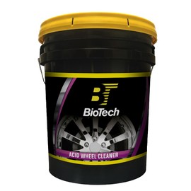 BioTech Acid Wheel Cleaner, Chrome Cleaner, Metal Cleaner, Stain Remover, Industrial Strength Acid, Highly Concentrated, Heavy on Dirt, Grease, & Grime (5 Gallon Pail)