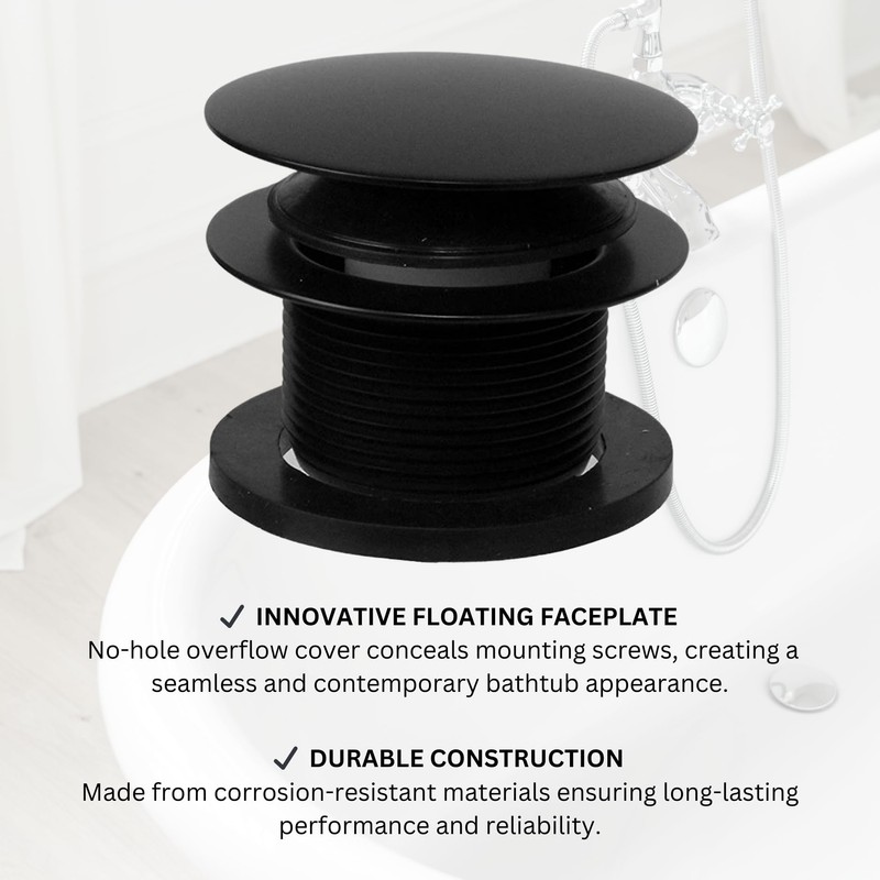 Westbrass Mushroom Tip-Toe Tub Trim Set with Floating Faceplate, Matte