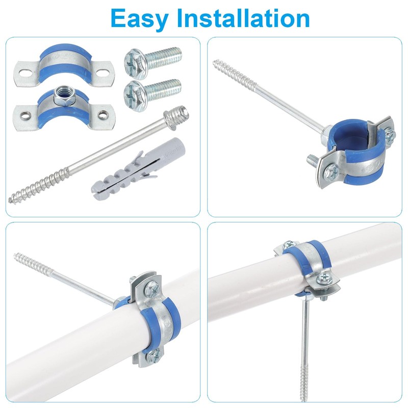 PATIKIL 1.5"-1.7"/38-44mm Split Ring Pipe Hanger, 12 Pcs Heavy Duty