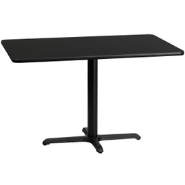 Flash Furniture 30'' x 48'' Rectangular Black Laminate Table Top with 23.5'' x 29.5'' Table Height Base