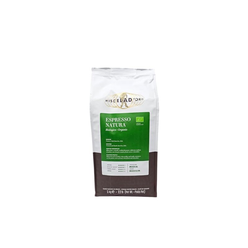 Miscela D'Oro Natura - Organic Fairtrade Espresso Beans, 2.2 lbs