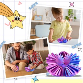 Gear Ball, 3D Printed Gear Sphere Fidget Toy, Sensory Stress Relief Ball for Kids and Adults, ADHD Autism Desk Toy Stocking Stuffer Unique Fun Office White Elephant Gift (Deep Purple, 3.15inches)