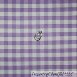 Riley Blake Designs BonEful Fabric FQ Cotton Quilt White Purple Stripe Check Plaid Square Baby Girl
