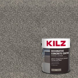 KILZ Decorative Concrete Coating, Interior/Exterior, Slip Resistant, Gray, 1 Gallon