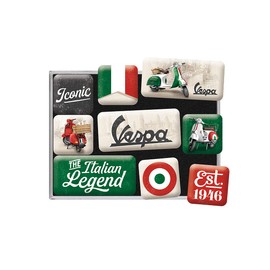 Nostalgic-Art Set di Magneti retrò, Vespa – Italian Legend – Idea regalo per amanti de scooter, Decorazione del frigorifero, Design vintage, 9 pezzi