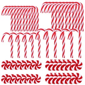 Milisten 60pcs Christmas Candy Cane Hanging Ornaments Classic Decorations for Xmas Tree Party and Home Acrylic Design for Reusable Festive Decor