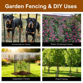 HMOLIKH Black Chicken Wire Fencing 16 Gauge, PVC Coated Welded Mesh Fence 2" x 3" Gap, for Vegetable Garden, Yard, Little Animal Protection, Baby Care, and Pet Enclosures DIY Projects 36" x 50 ft