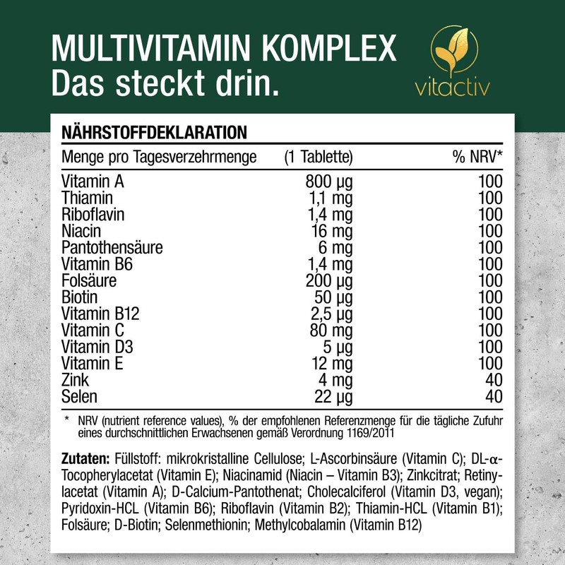 VITACTIV Multivitamin Complex - 240 Multivitamin Tablets - Vitamins A-Z