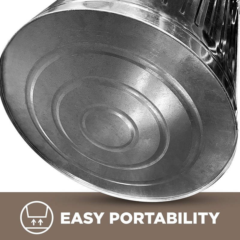 Plexon Metal Trash Can with Lid Outdoor 20 Gallon Galvanized