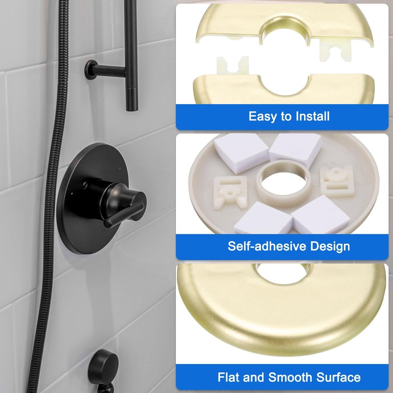 uxcell 4pcs Wall Split Flange 140mm / 5.5" OD Escutcheon