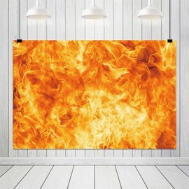 ZJRBJB 10x8ft Fire Backdrop for Party Photoshoot Roaring Flame Backdrop Backdrop for Fire Fighter Themed Birthday Party Campfire Bonfire Party Supplies Fire Party Decorations Portrait Photo Props