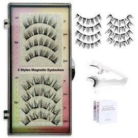PKsiauya Magnetic Eyelashes with Applicator, Natural Look, No Glue Needed (USB06+M05)
