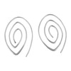 Solid Polished 925 Sterling Silver Spiral Threader Drop Earrings