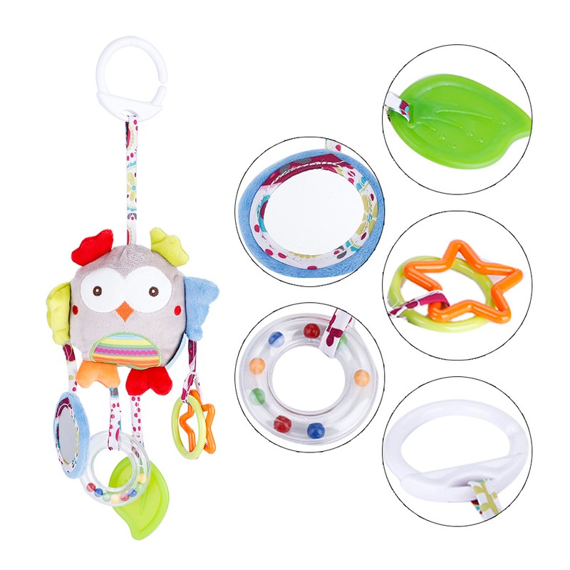 Soft Infant Plush Toy Cute Animal Rattle Baby Bed Stroller