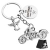 BETESSIN Guardian Angel Keyring Motorcycle Car Lucky Charm Pendant with