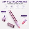 2 Pack 2-in-1 Ceramic Cuticle Oil Pusher Pen for Nail