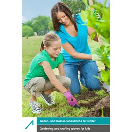 ACE Junior Work Gloves for Children - 3 Pairs of Protective Gloves for Gardening - Pink - 7-8 Years (Pack of 3)