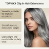 Extensiones de Cabello con Clip, Color Gris Plata