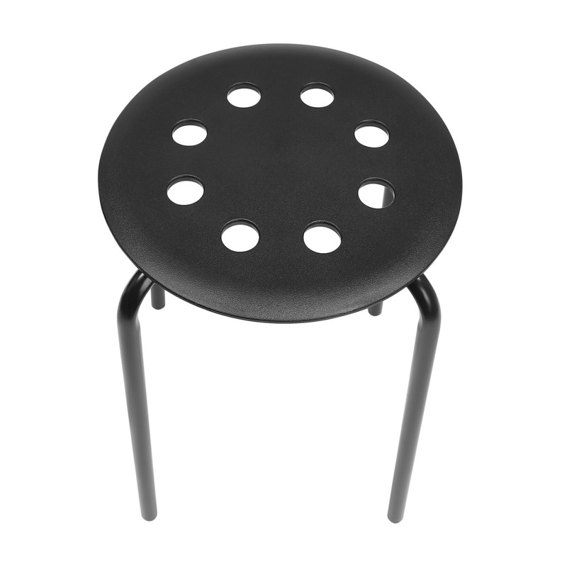 Pinelicorn 10 Pack Black Plastic Stack Round Stools 17.7In Backless