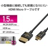 Elecom DH-HDP14SSU15BK Micro HDMI Cable, 3.9 ft (1.5 m), Premium