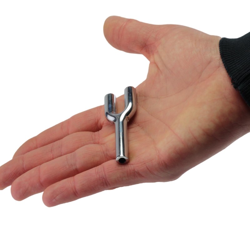 Double Snorter, Metal Tube, Double Tube, Length 68 mm