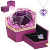 Preserved Real Rose with Necklace Forever Flowers Diamond Shaped Box