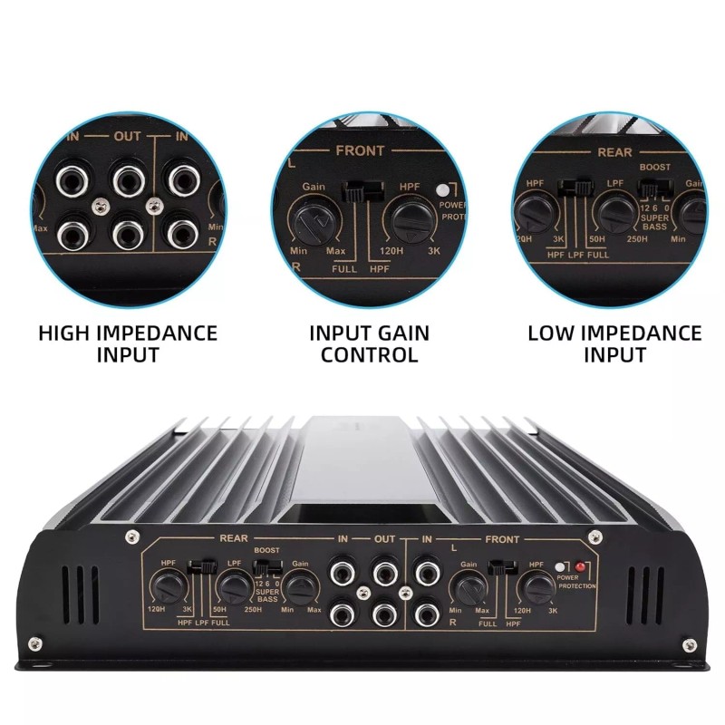 Yaeccc 3200W Watt 4 Channel Car Truck Amplifier Stereo Audio