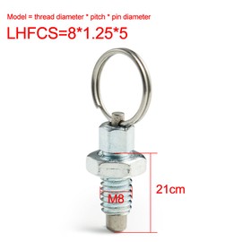 POFET 5pcs Stainless Steel Non Lock-Out Indexing Plunger with Pull Ring M8