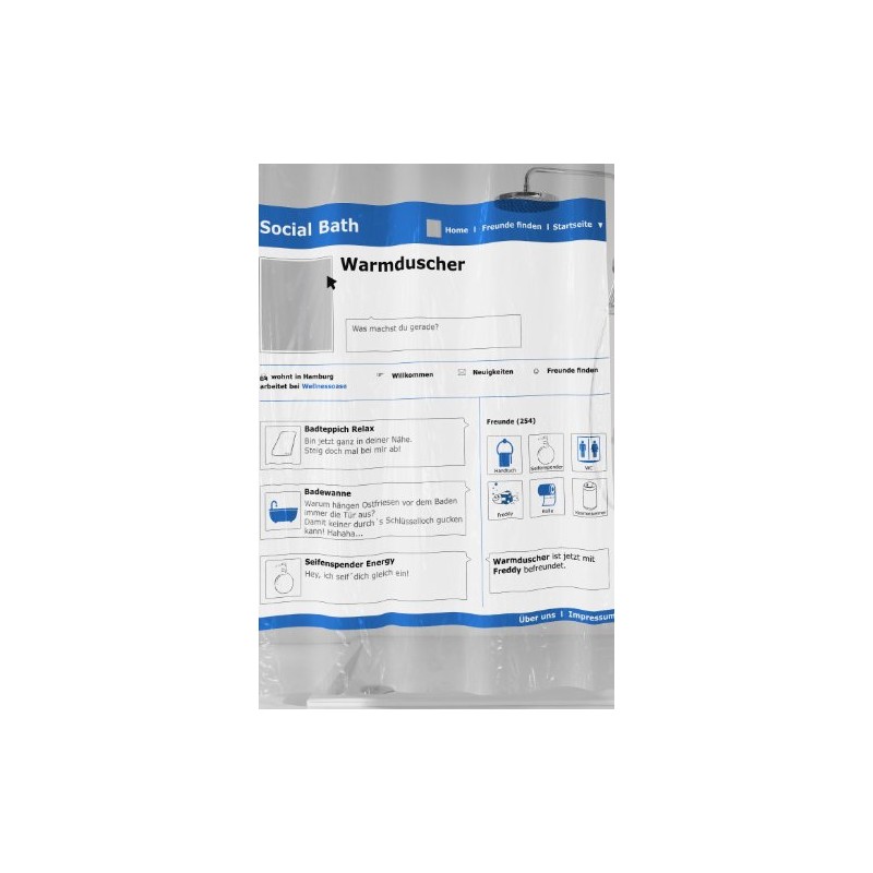 Kleine Wolke showercurtain, Blue, 180 cm x 200 cm