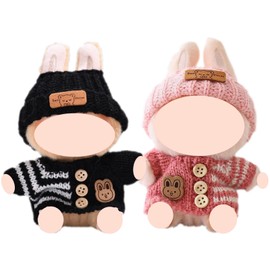 Doll Clothes Doll Replacement Clothes (No Doll Included) Handmade Crochet 4-Piece Doll Accessories Set Premium Clothes - Heart-Shaped Sweater + Hat + Bag + Camera Cute Clothes Unique Style Dress-Up