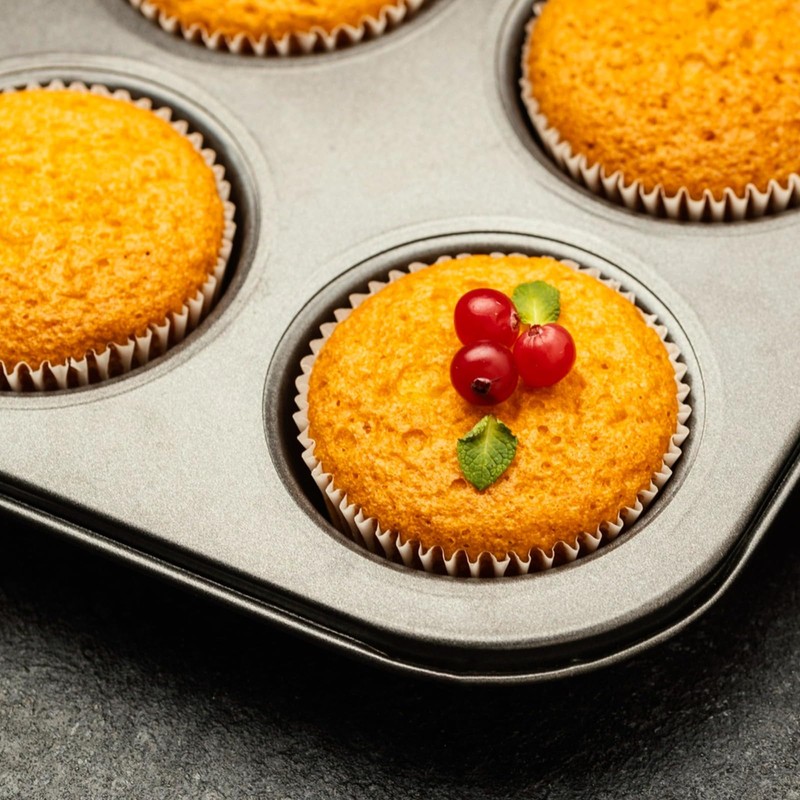 YSAMAX Non-Stick Sturdy 6 Cupcake Baking Muffin Tray, Muffin, and