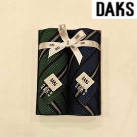 Daks 대구백화점 닥스남녀2매 선염 손수건 세트(DDI08번) Daegu Department Store Daks Men's and Women's 2-Piece Yarn-Dyed Handkerchief Set (DDI08)