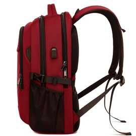 DUSLANG 17 Inch Laptop Backpack for Travel Water Resistant College Backpack for Women Laptop Bag with USB Charging Port,Red A