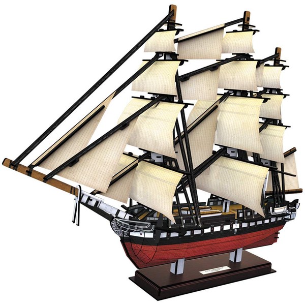 CubicFun 3D Puzzle USS Constitution Vessel Ship Model US Navy 3D Puzzles for Adults and Kids, Desk Décor Building Kits Stress Relief Decoration Hobby Gifts for Women and Men, 193 Pieces