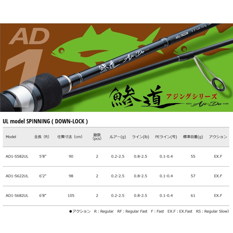 Major Craft AD1-S582UL Ajing Rod Hajimichi 1G UL Model