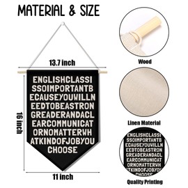 Classroom Wall Decor Funny Teacher Gifts for Male Teachers Women Men Retro Theme Classroom Door Decor Wall Hanging Decor Hanging Pennant Flag Banner Wall Sign Decoration Present