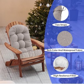 STillcomsy Adirondack Chair Cushion, High Back Patio Outdoor Seat Chair Cushion 49x20in,Set of 2 -Tan/Taupe