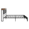SOFTSEA Queen Size Platform Bed Frame with Upholstered Headboard and
