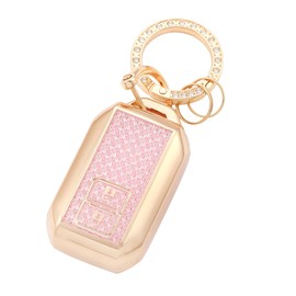 YANMW Spacia Key Case, Compatible with Suzuki Spacia Custom, Flare Wagon, Key Cover, Solio Smart Key, Cute, Key Holder, gold pink