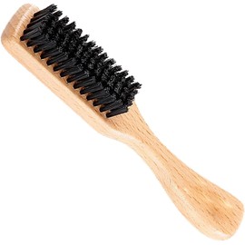 1 Pcs Slick Back Hair Brush, Mens Beard Brush, Original Wood Color, Smoothing Hair Gel Womem for Afro Wet Curly or Damaged Reducing Breakage, Small Compact Lightweight