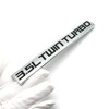 Chrome Finish Metal Emblem 3.5L Twin Turbo Badge (Red &