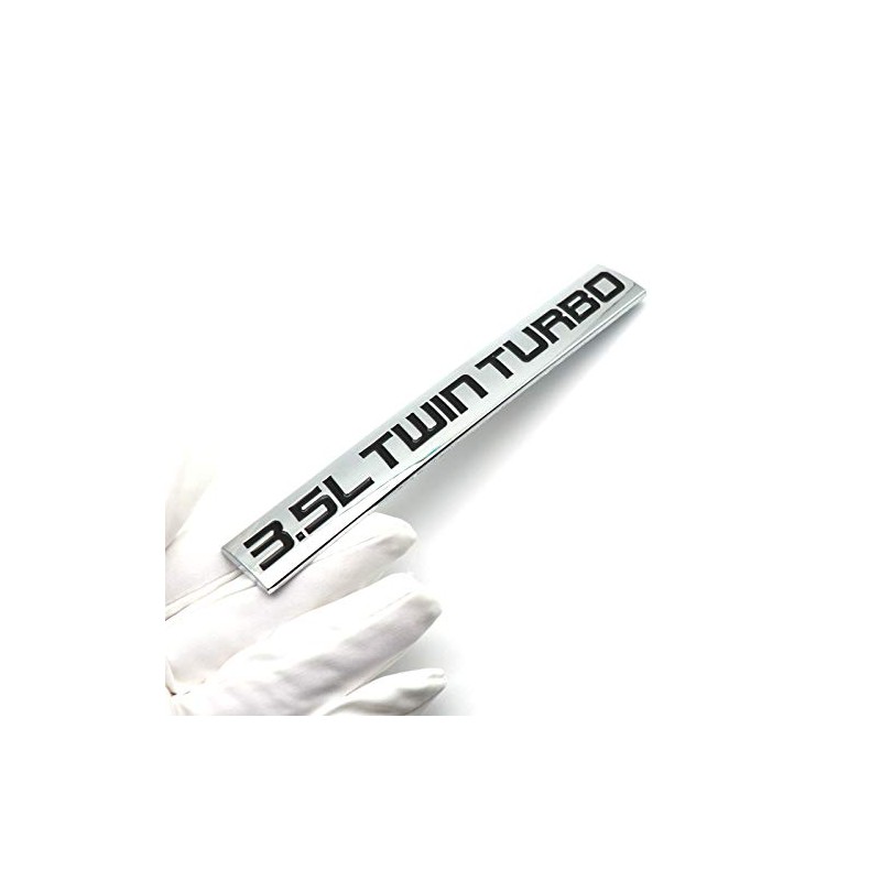 Chrome Finish Metal Emblem 3.5L Twin Turbo Badge (Red &