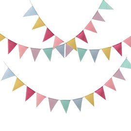 Bunting Outdoor Weatherproof, 12 m 36 Flags Bunting Outdoor Weatherproof, Garland Decoration Rainbow Decoration for Mud Kitchen Children Outdoor Party Wedding Bunting Outdoor, 6 Colours