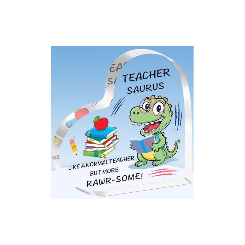 TTOVEN Teachersaurus Acrylic Plaque - Thank You Gift for Women