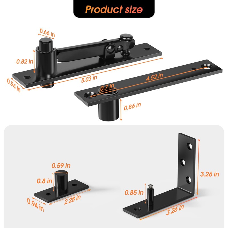 Aglehome Pivot Hinge, Heavy Duty Pivot Door Hardware for Hidden