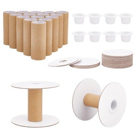 PH PandaHall 16 Sets Empty Paper Thread Spools Wire Weaving Spools Paper Sewing Bobbins Removable Empty Wire Spools for Yarn Cord Chain Embroidery Sewing DIY Crafts 60 mm